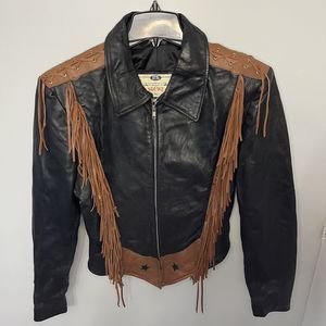 Vintage Rare Leather Jacket Women's Size XL FMC Rangewear Measurements Below GC
